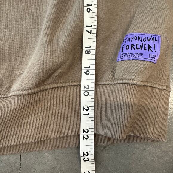 Vintage Y2K Urban Trip Graffiti Denim & Flower Tan Oversize Grunge Youth 11/12 - Picture 5 of 5